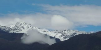 Nevada en los picos de Merida