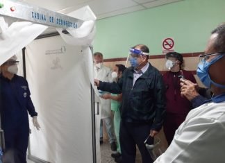 Fuerzas vivas de Lara entregan primera cabina de desinfección