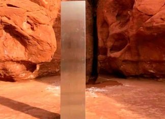 Encuentran monolito de metal en Utah
