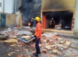 Explosión por gas origina incendio en apartamento