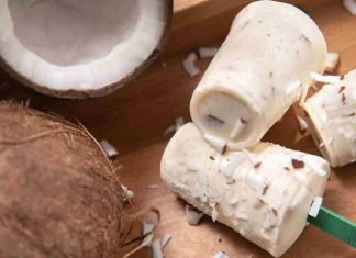 Helados de coco caseros
