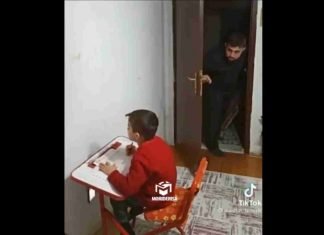 Niño finge estudiar (Video)