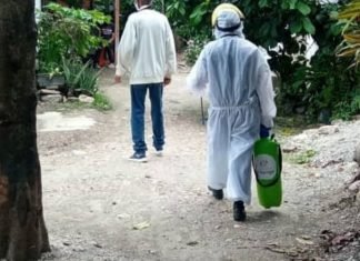 Bomberos de Iribarren realizan jornada de desinfección en 200 viviendas en Río Claro