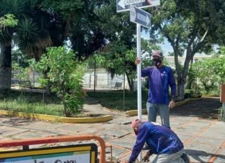 Instalan 67 nomenclaturas de señalización en vías de Barquisimeto