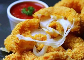 Aros de cebolla con queso