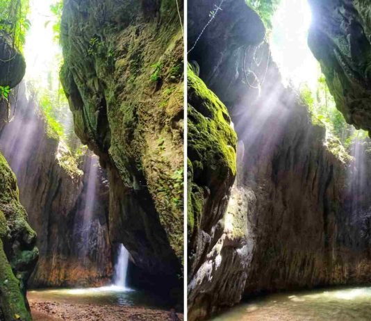 Cascada y cueva en Río Claro