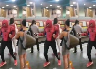 Spiderman en el Metro de Caracas