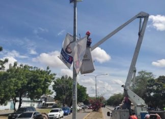 Inicia operativo del retiro de propaganda electoral en Iribarren
