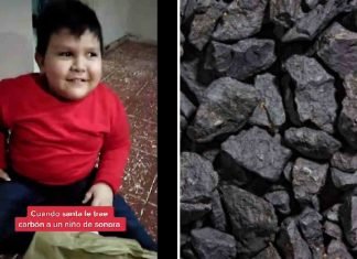 Santa le trajo carbón y esta fue su reacción