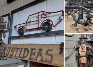 Venezolano elabora esculturas con piezas de vehículos