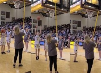 Joven invidente encesta una canasta imposible