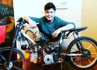 Diseñó moto que funciona con agua salada