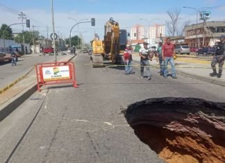 Reparan socavamiento en la avenida Florencio Jiménez de Barquisimeto