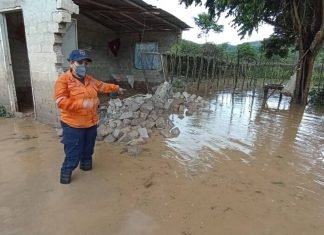 PC atiende a 50 familias afectadas por lluvias en parroquia Aguedo Felipe Alvarado