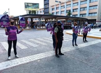 IMMI inició campaña «Paradas Violetas» ofreciendo asesoría a mujeres que sufren violencia de género