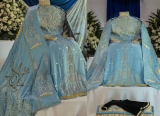 Congregación Pasionista de Venezuela ofrenda a la Divina Pastora vestido para su visita en enero 2024