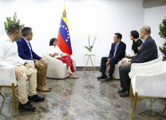 Vicepresidenta Rodríguez recibió al presidente del Instituto de Desarrollo de China