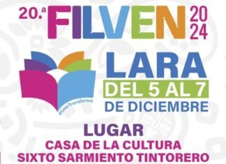 Realizarán en Tintorero la XX Filven Lara 2024