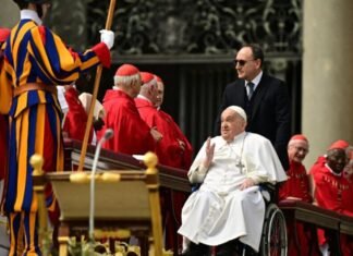 El papa aparece en la plaza de San Pedro en el Domingo de Ramos