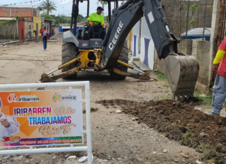 Emica construye aceras y asfalta vías en la comunidad de Los Pocitos en Iribarren