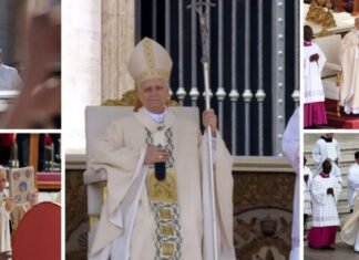 León XIV recibe conmovido el palio y el Anillo del Pescador