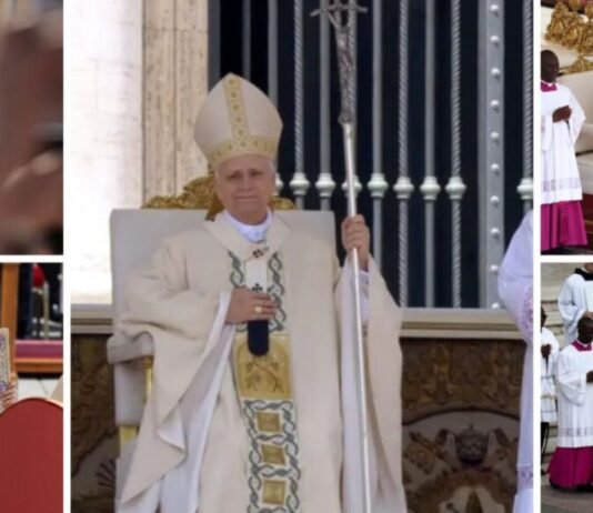 León XIV recibe conmovido el palio y el Anillo del Pescador