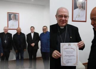 Gobernador Reyes Reyes otorgó al Nuncio Apostólico el botón de Visitante Ilustre del estado Lara