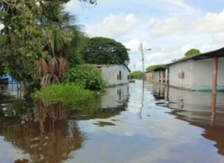 Más de mil familias afectadas por la crecida del río Orinoco