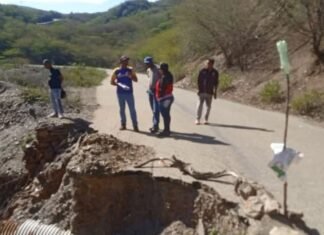 Invilara inspecciona afectaciones en la falla de borde de la vía Curarigua