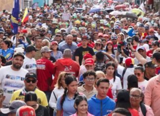 Realizaron marcha en Lara por defensa de Venezuela y en solidaridad con Palestina